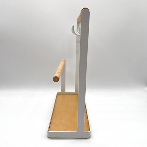 Jewelry Display Storage Stand White Metal Wood Necklace Bracelet - Picture 7 of 11